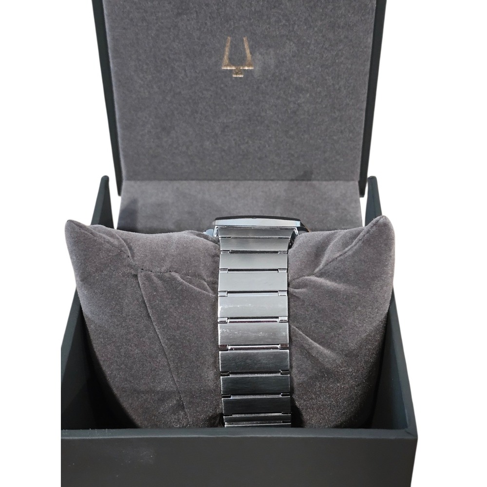 Bulova Precision Chronograph‎ Men's Watch Stainless Steel Black Dial w/ Box - Picture 6 of 10